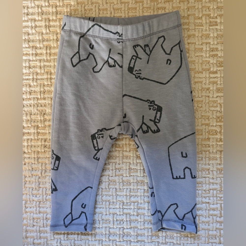 Gray Baby Leggings with Bear Print